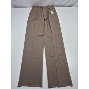 Louis Raphael Giovanni Dress Pants Mens 32x36 Brown Wool Pleated Unhemmed NWT